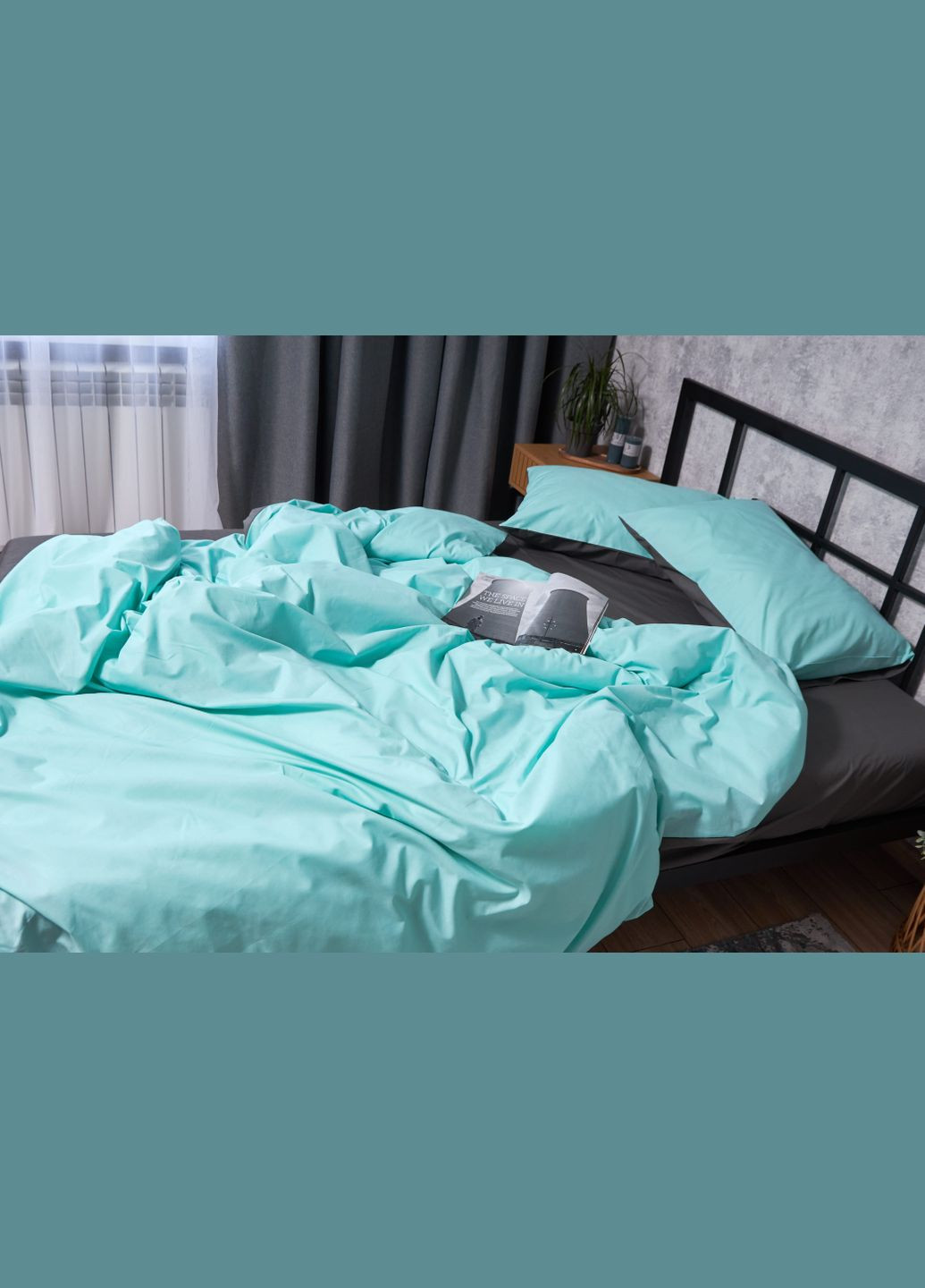 Комплект постільної білизни Бязь Gold Люкс «» полуторний євро 160х220 наволочки 2х40х60 (MS-820002108) Moon&Star Gray Mind (285717168)