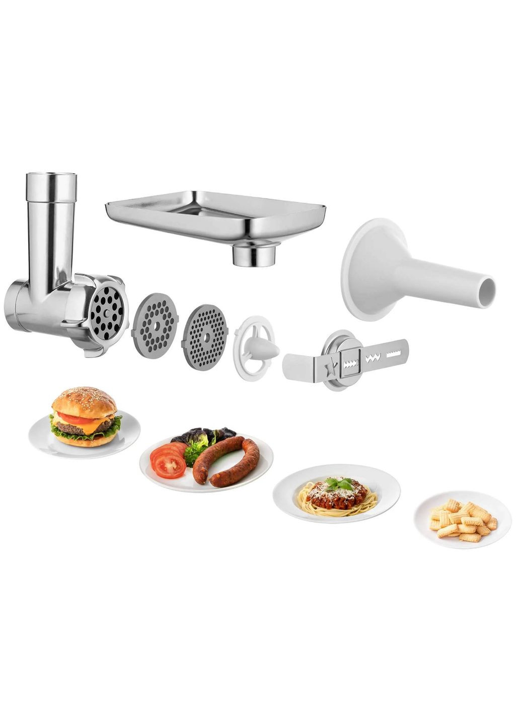 Кухонная машина 1000Вт, чаша-металл, корпус-пластик, насадок-12, белый Sencor (342113953)