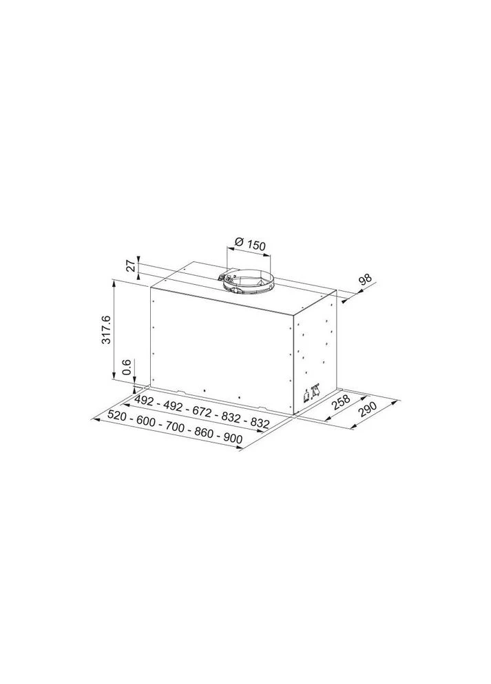 Витяжка кухонна Box Flush Basic FBFE BK A52 (305.0729.555) FRANKE (390927973)