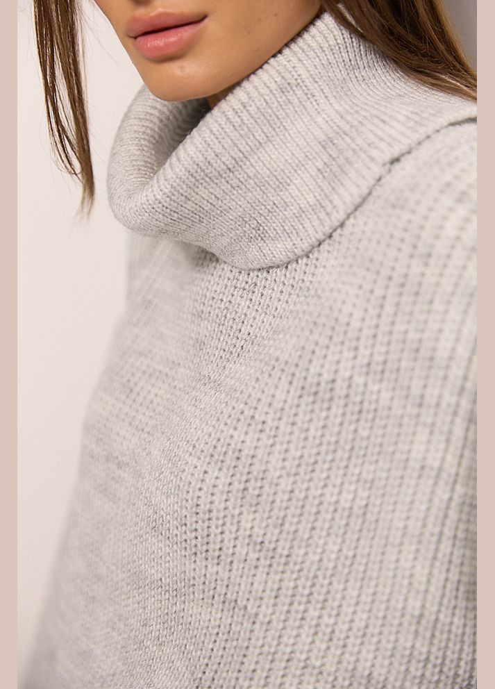 Жіночий вязаний светр oversize чорний з розрізом ззаду на комірі Arjen (307815059)