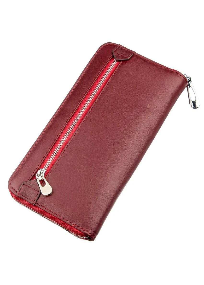 Універсальний жіночий клатч на блискавки Червоний 10х20 см st leather (391297584)