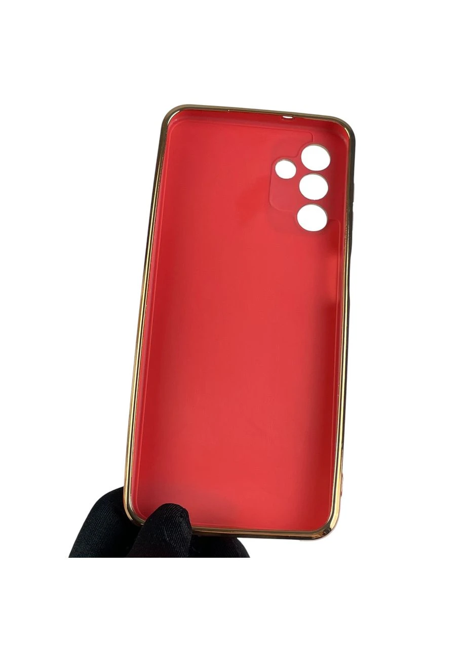 Чохол для Galaxy A04s SM-A047F глянсовий із золотою окантовкою із захистом камери на самсунг а04с червоний Samsung (366018771)
