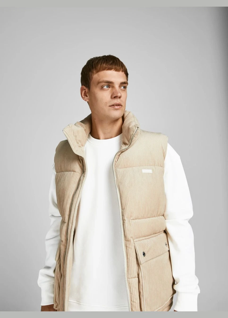 Білий світшот JACK&JONES однотонний (282953997)