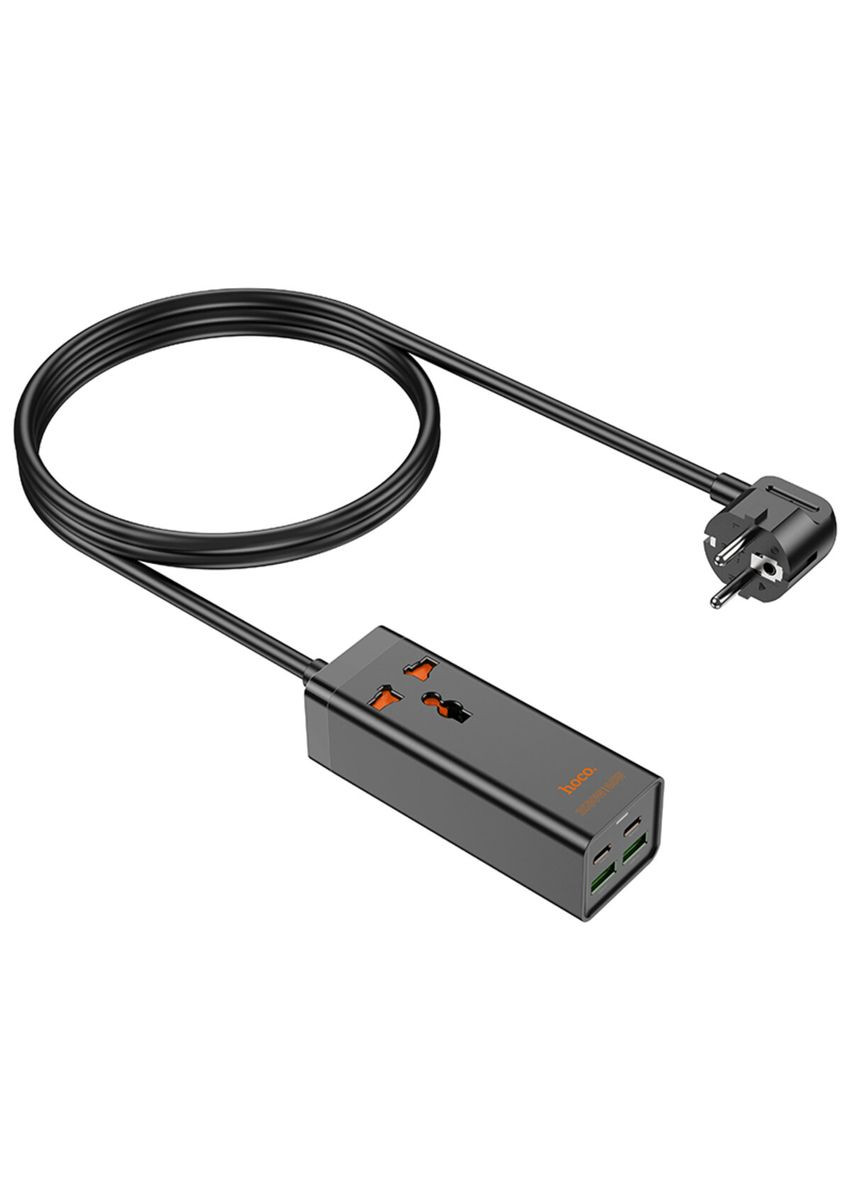 Сетевой удлинитель Barry PD65W GaN (2C2A with 1 socket) desktop charger Black (6942007601672) Hoco AC10A (340061326)