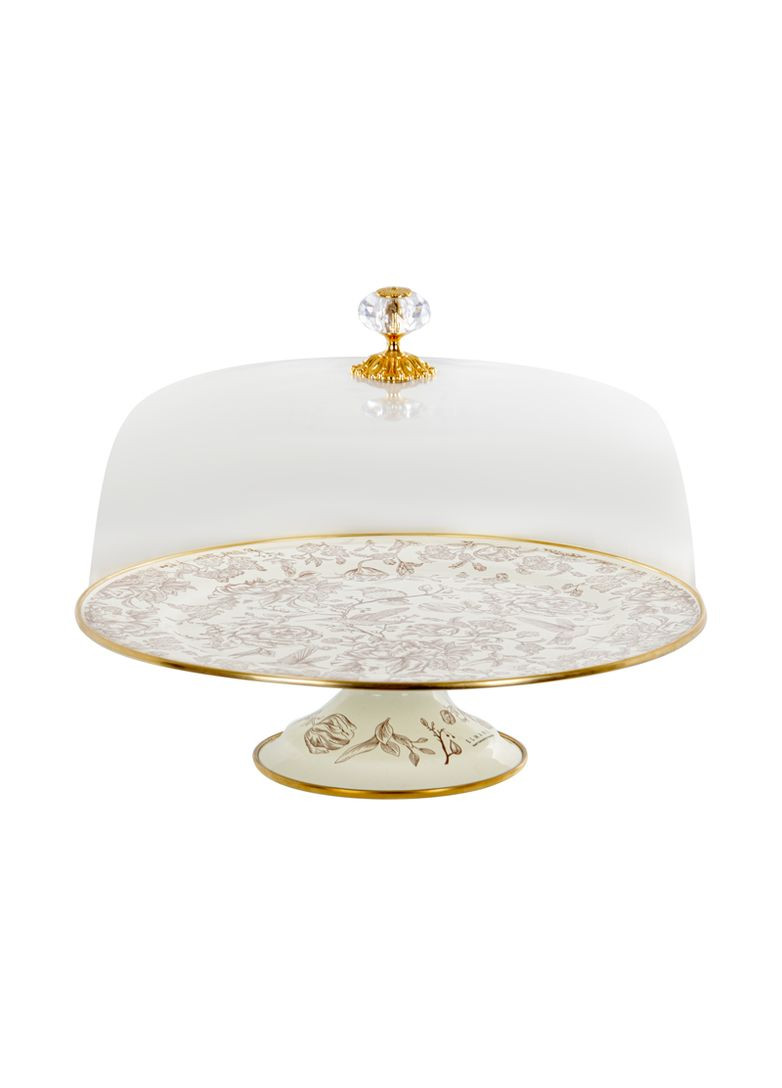 Тортівниця емальована "BIRD" з кришкою на ніжці, 30 см Elmani (360400567)