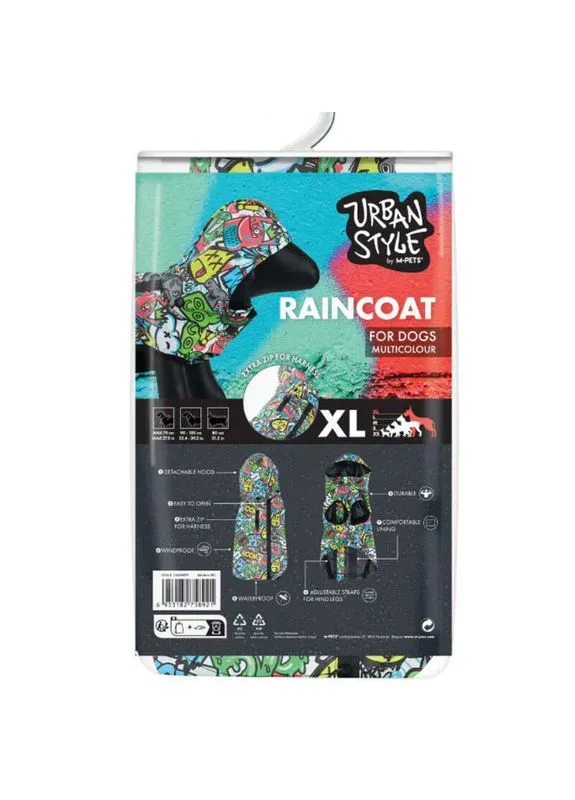 Urban Style Raincoat Multicolour - Дождевик для собак - XL / 80x90-100x70 см Nechay ZOO (390368589)