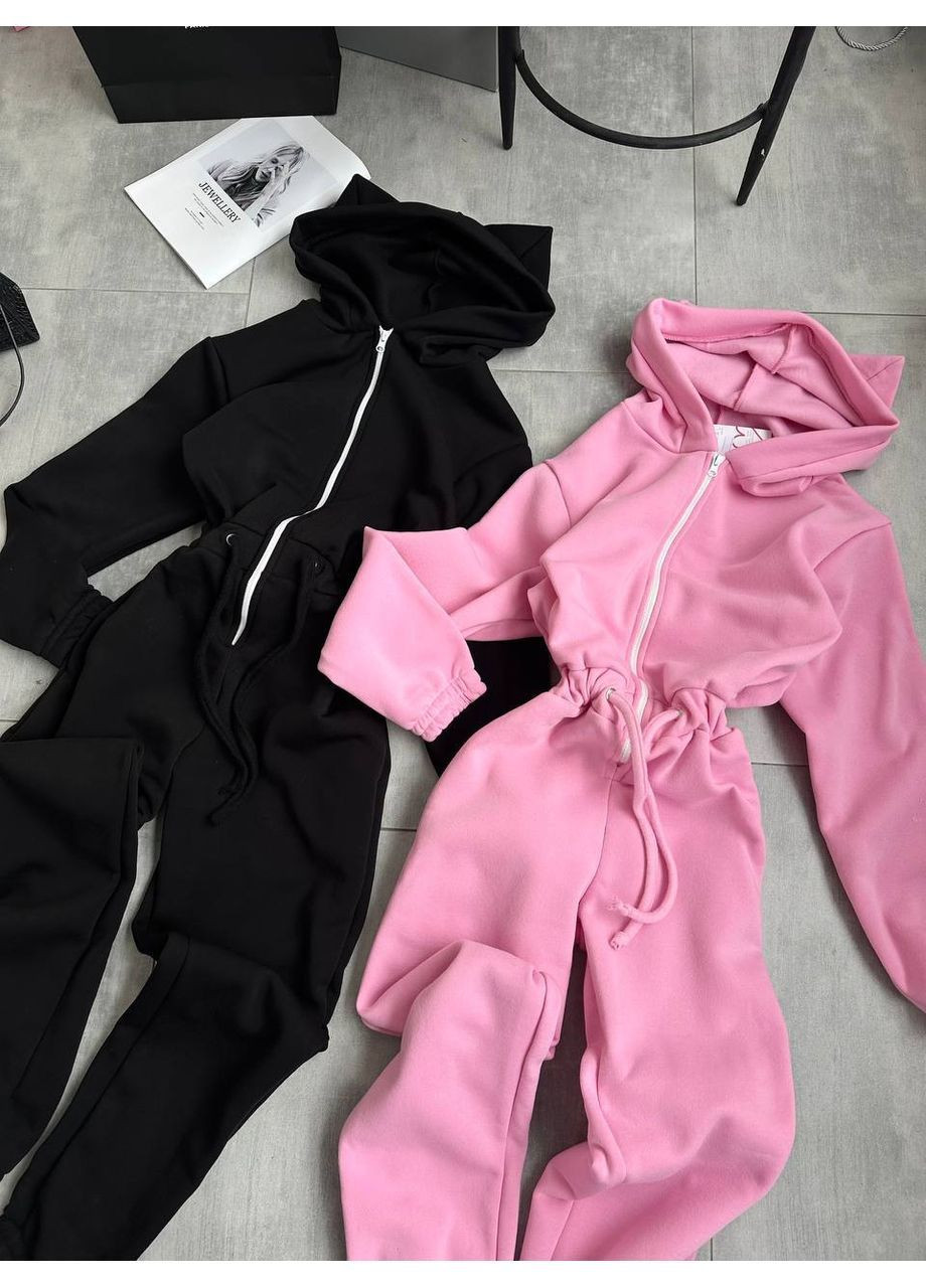 Комфортный спортивный комбинезон из мягкого трикотажа No Brand комбинезон-брюки однотонный розовый кэжуал трехнитка с начесом