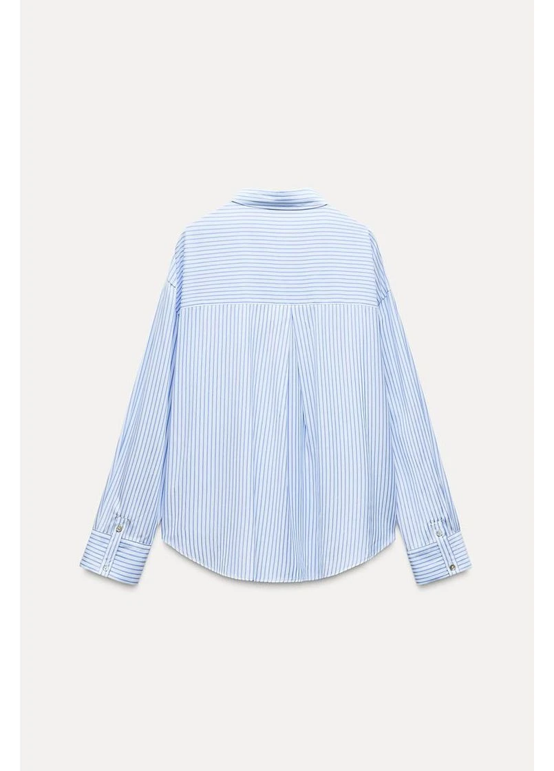 Смугаста сорочка оверсайз Zara (360895098)