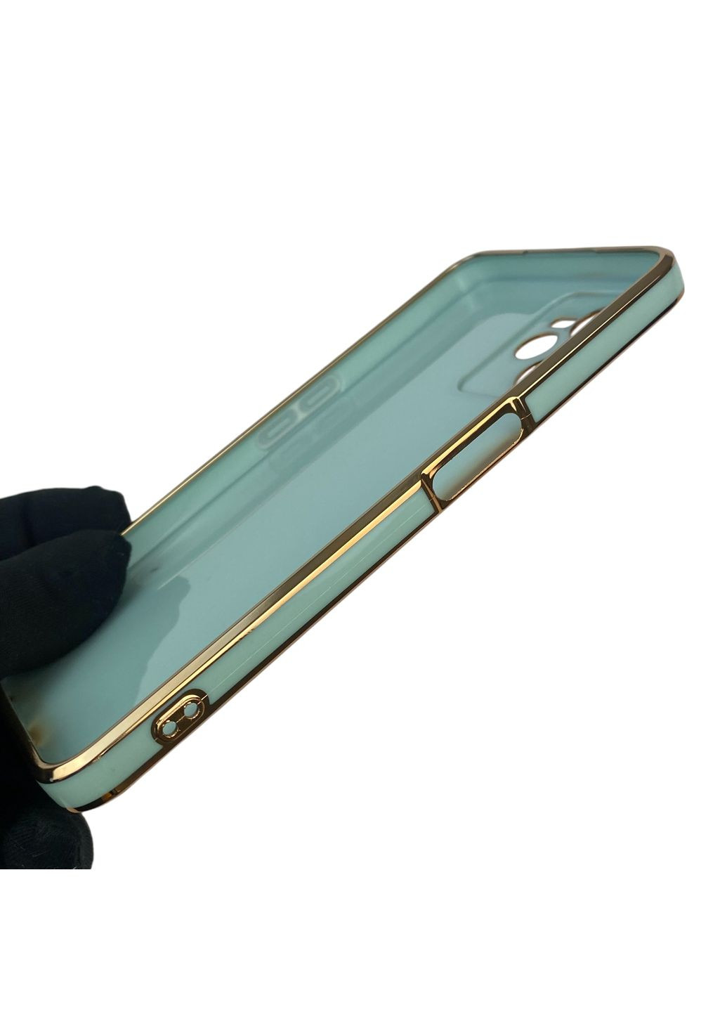 Чохол для Narzo 50A Prime з кільцем-підставкою із золотою окантовкою на реалмі нарзо 50а прайм бірюзовий gs1 Realme (366230782)