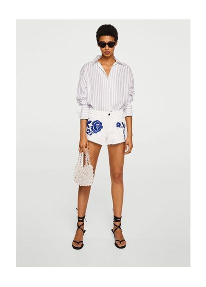 Джинсовые шорты 32 eur размер белые 23077621 Mango (297569487)