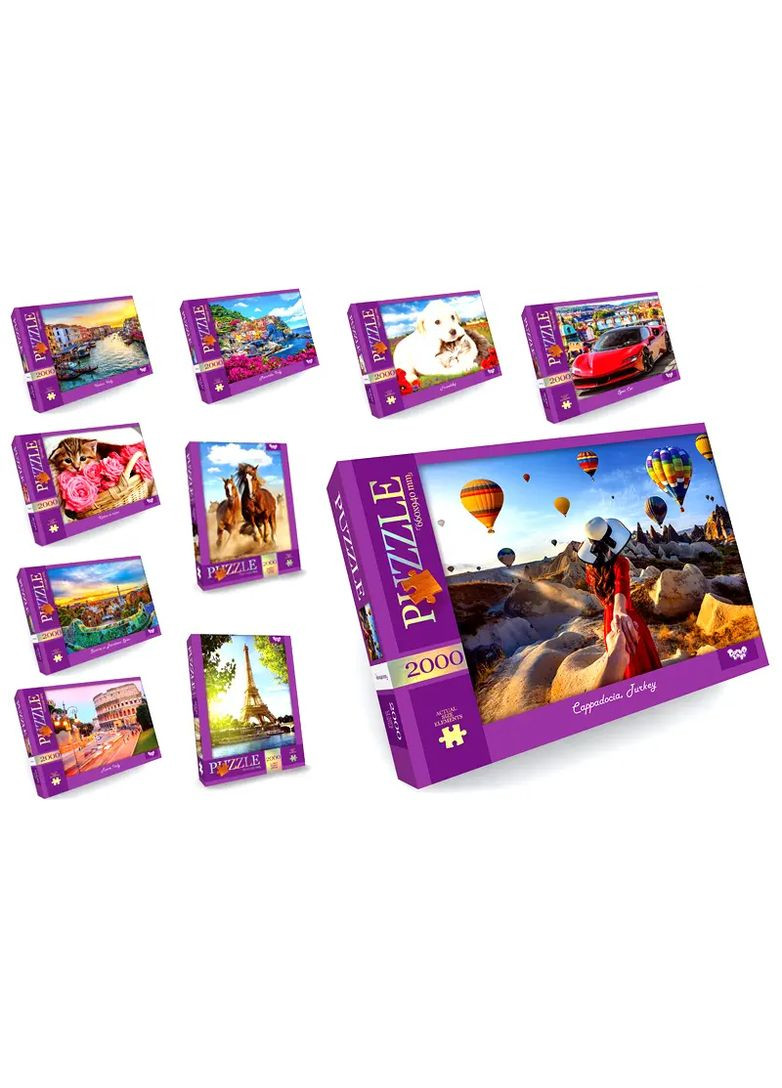 Настольная игра пазл классический 2000 элементов картон DANKO в ассортименте C2000-01-01,02,03,04...10 Danko Toys Паз2000 (370650647)