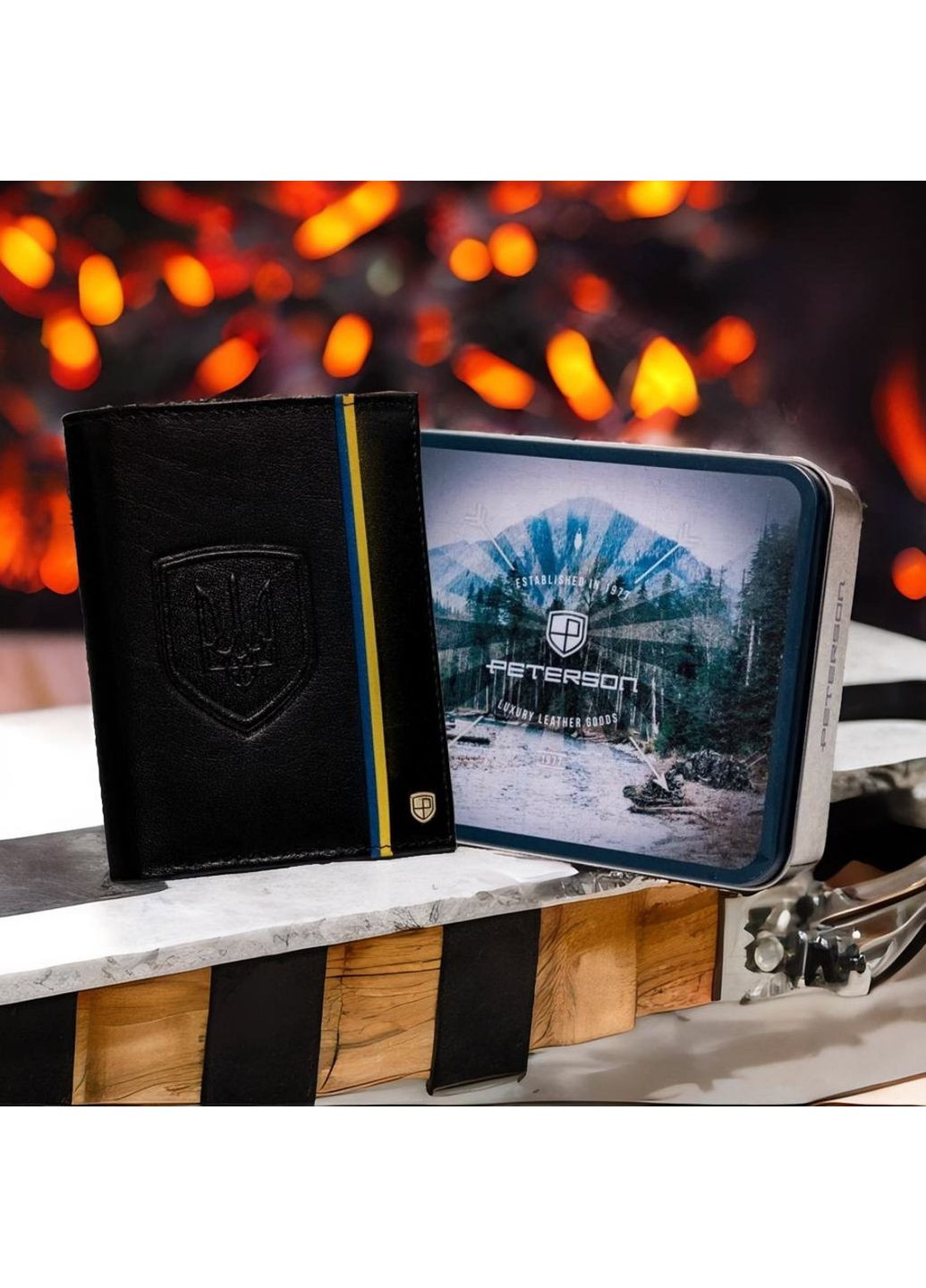 Мужской кожаный портмоне с трезубцем. Peterson (368540865)