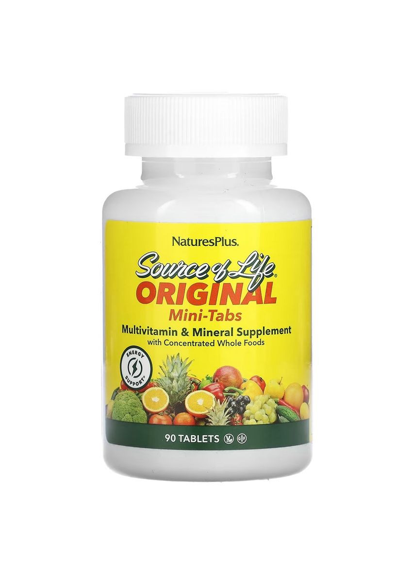 Мультивитамины, Source of Life,, 90 мини таблеток Natures Plus (326055220)