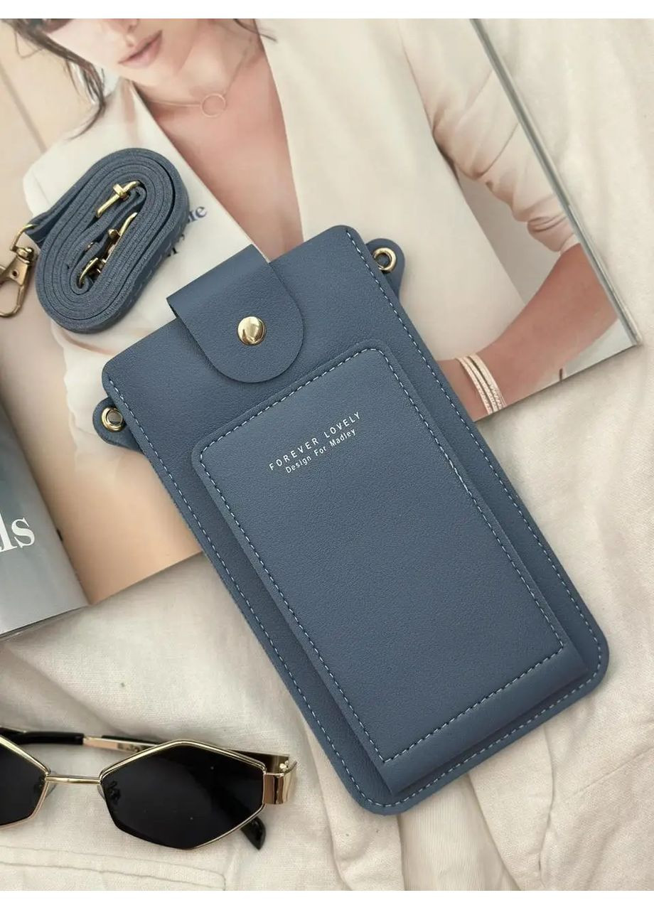 Маленька сумка-гаманець для телефону Синій (1215) No Brand (361048041)