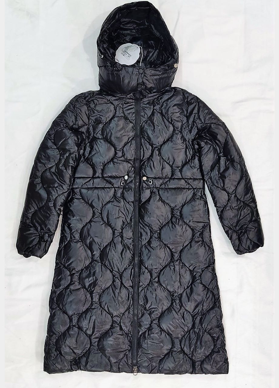 Черное зимнее Пальто оверсайз Queen Drama