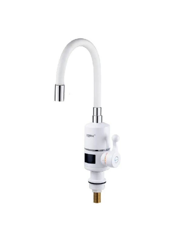 Проточний водонагрівач ELW06-EF-WHITE 3,3 kW з індикатором температури, силіконовий вилив, на мийку (ZX5856) Zerix (321185320)