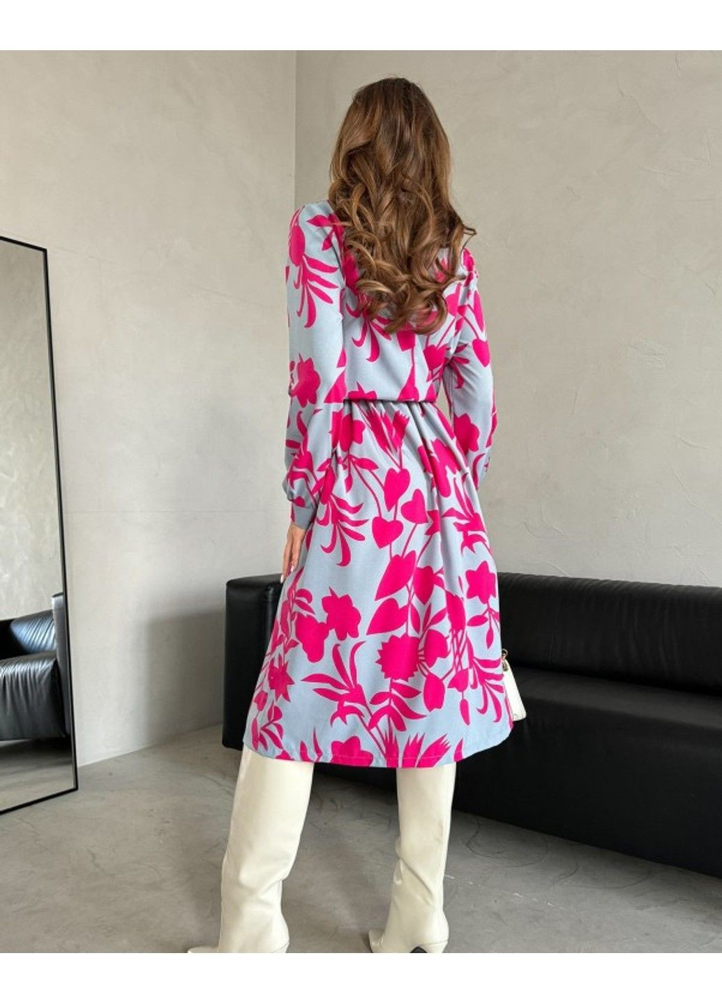 Серое повседневный платье 14464 l серый ISSA PLUS