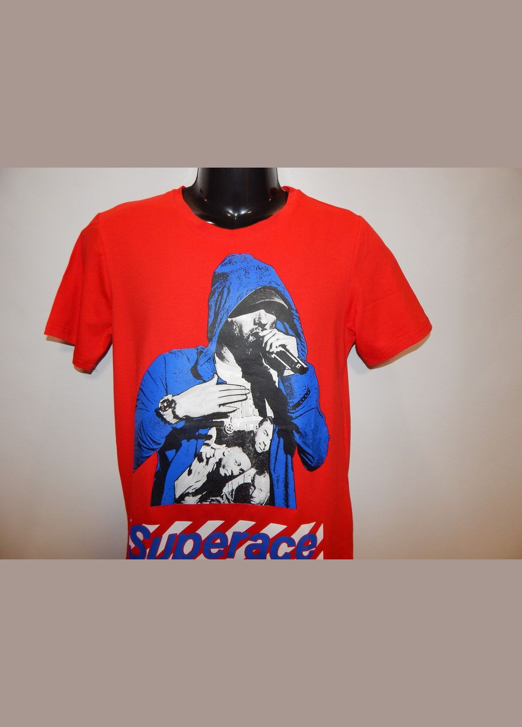 Красная мужская молодежная футболка с принтом enos jeans р. 52 135ф No Brand