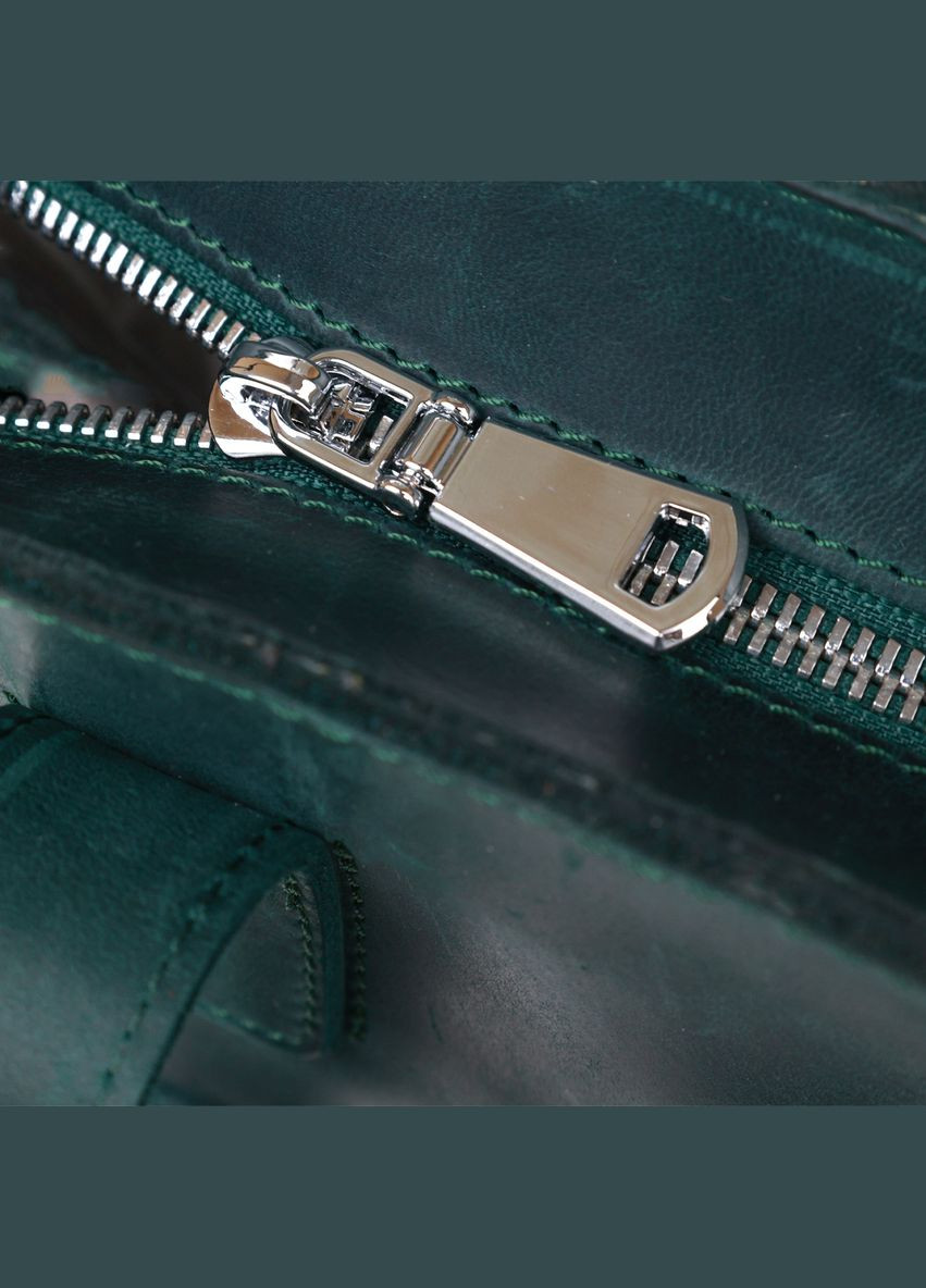 Жіноча шкіряна сумка вертикальна з потайною кишенею для шопінгу зелена (sku_16351) No Brand (329853111)