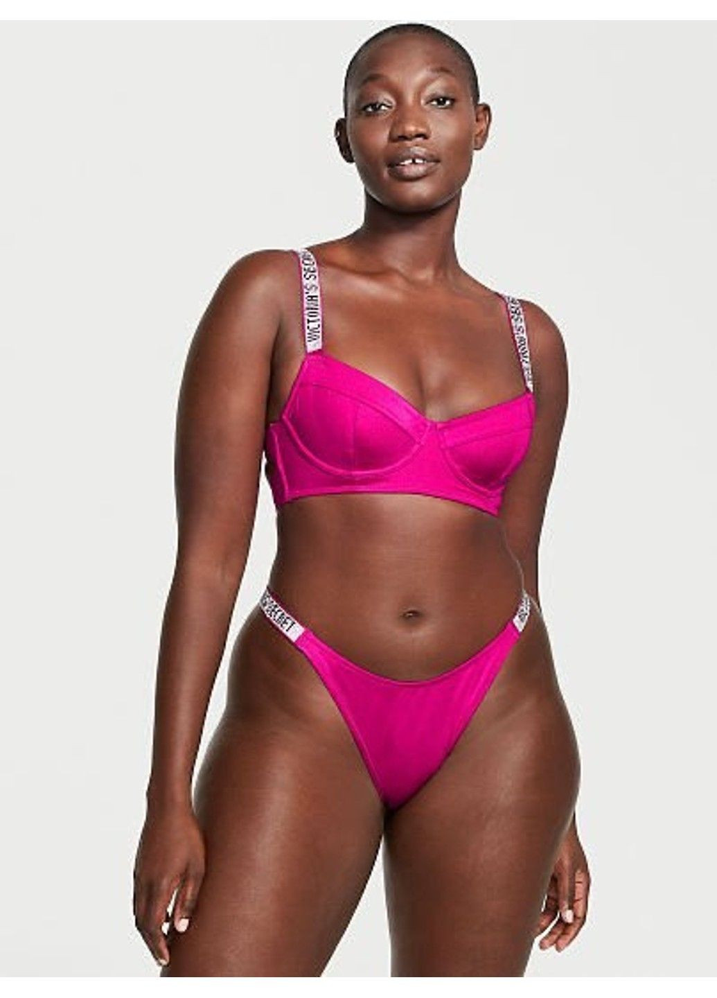 Фуксиновый купальник shine strap wicked bikini top & brazilian bikini bottom раздельный Victoria's Secret