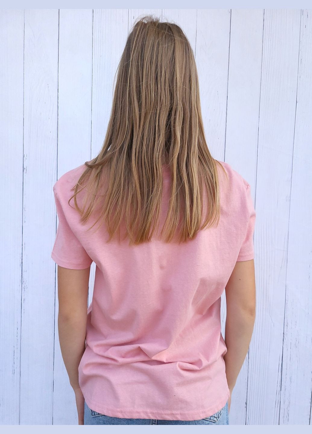 Рожева демісезон футболка жіноча класична однотонна з написом Pink Woman