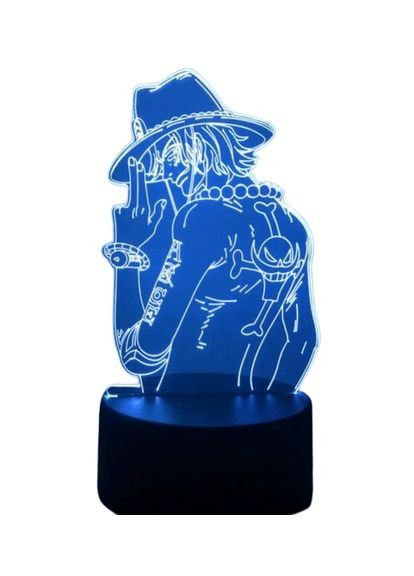 Акриловый 3D стветильник - ночник Аниме Д. Луффи Соломенная шляпа One Piece Большой куш 16 цветов + пульт No Brand (316221585)