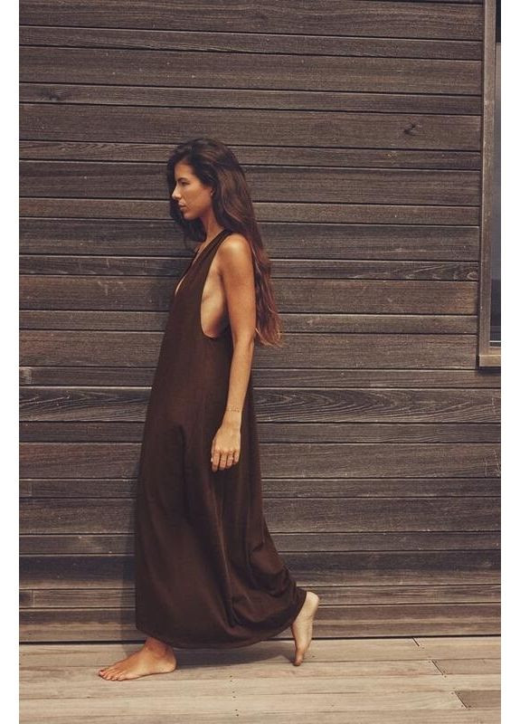 Коричневое платье трикотажное 2335/632 Zara