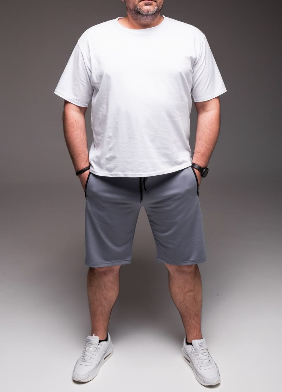 Біла 2 в 1 футболка + шорти великі розміри бавовна 100% No Brand