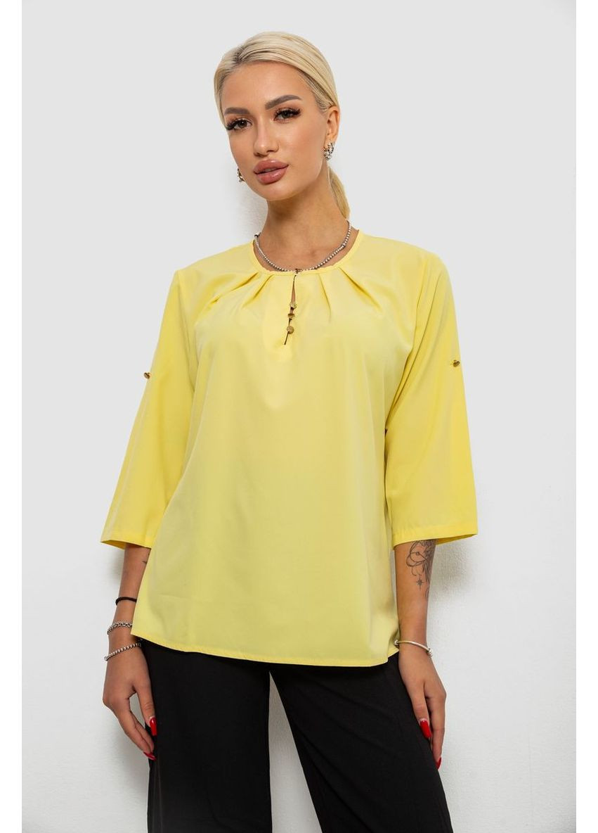 Жовта блуза однотонна,, 230r1121-1 Ager