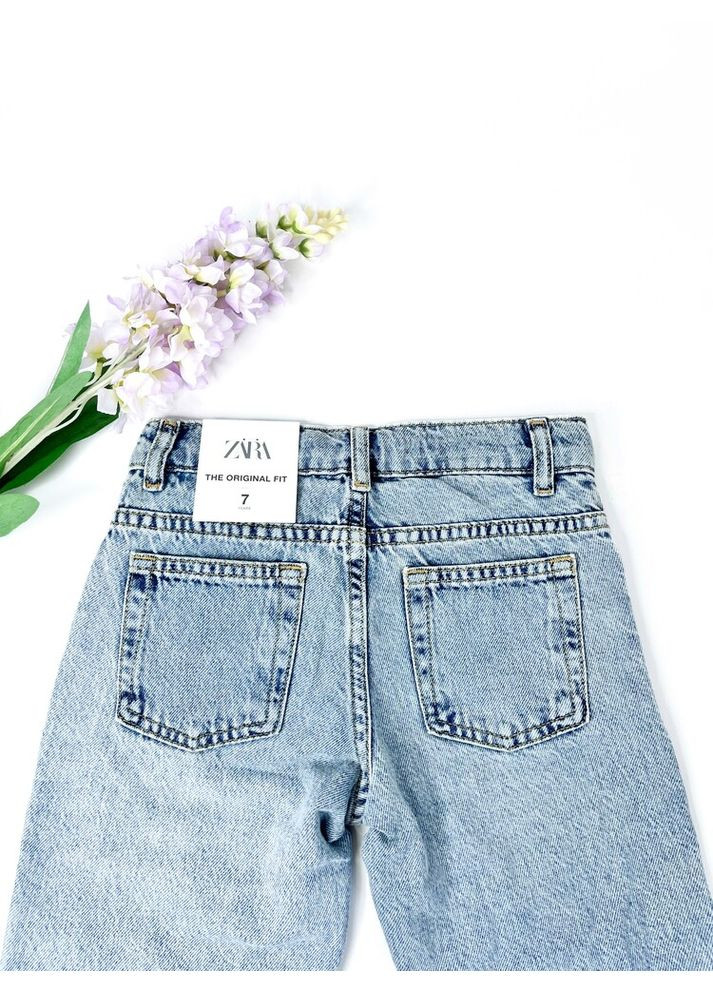 Голубые джинсы 122 см голубой артикул л1140 Zara