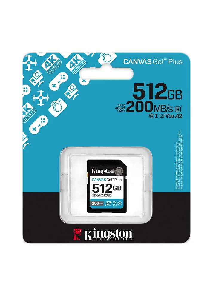 Карта пам'яті SDXC (UHS-1 U3) 512Gb class 10 A2 V30 (R200MB/s, W160MB/s) 001-SDG4/512GB Kingston Canvas Go! Plus (409463340)
