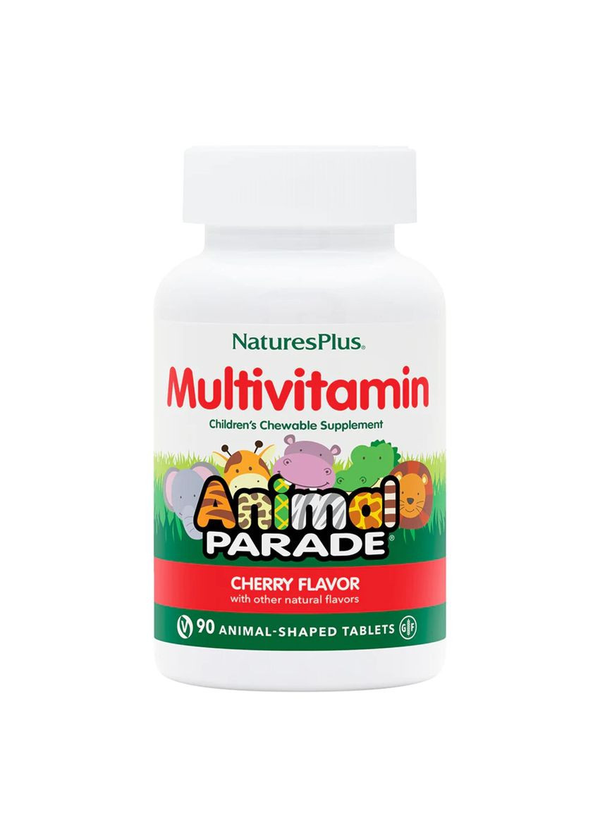 Дитячі Жувальні Мультівітаміни, Смак Вишні, Source of Life, Animal Parade,, 90 жувальних таблеток Natures Plus (326055150)