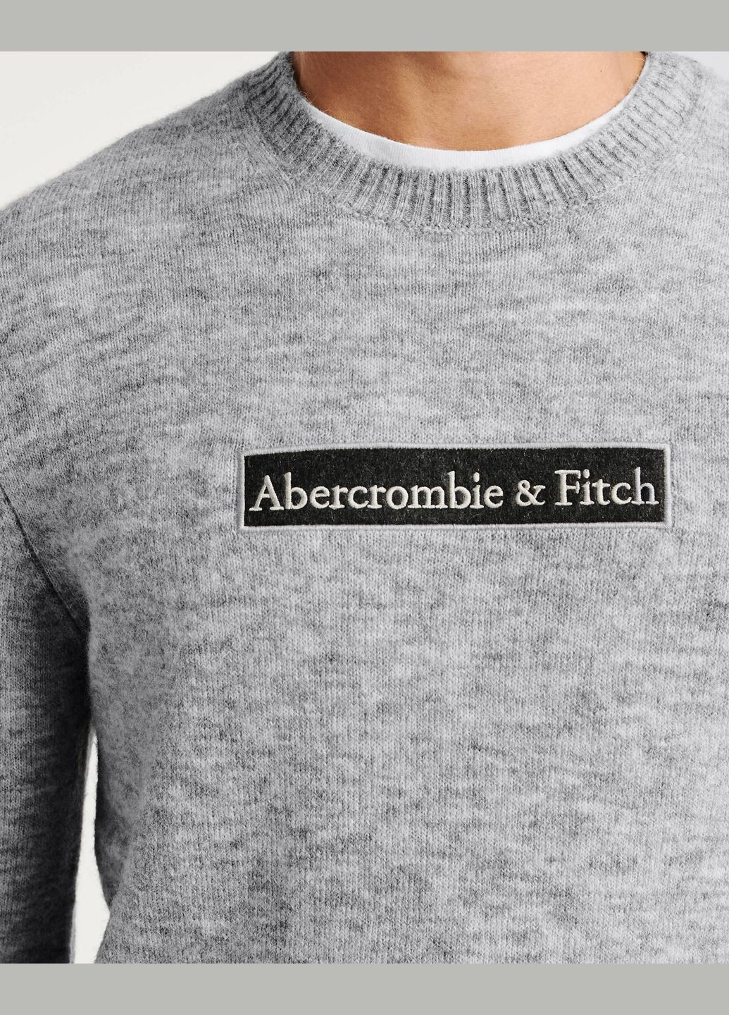 Серый демисезонный джемпер мужской - джемпер af7119m Abercrombie & Fitch