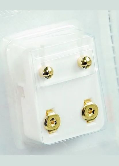 Сережки-гвоздики пусети середні, золото, суцільний метал кулька, 3 мм R200Y STUDEX (301872462)