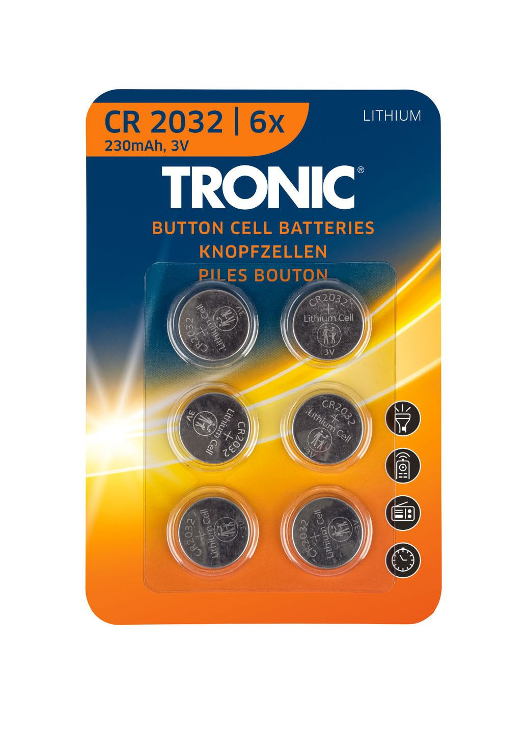Батарейки літієві CR 2032 3V 6 шт Lidl Tronic (292710251)