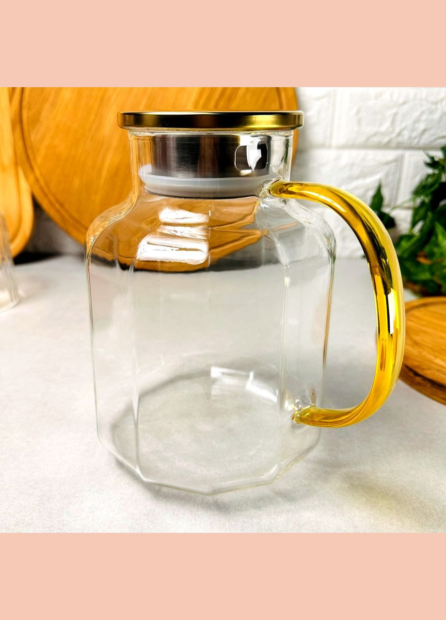 Стеклянный чайник 2.1 л с гранями Akara No Brand (366818096)