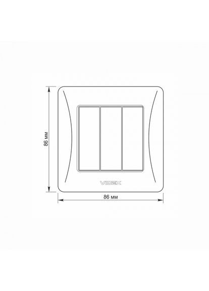 Выключатель трехклавишный белый BINERA Videx (366298434)