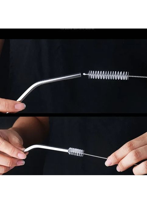 Набор металлических эко трубочек для напитков многоразовых 20 штук и 2 щетки для чистки No Brand (361669579)