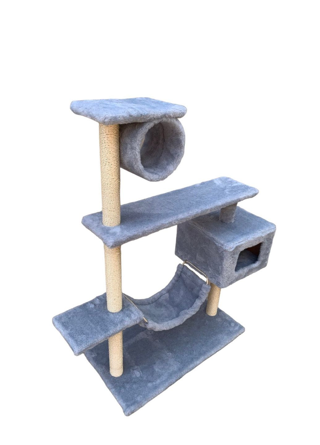 Когтеточка домик Поселок Джут 41х81х128 см Серый (Д082/2) Фанкот (311668080)