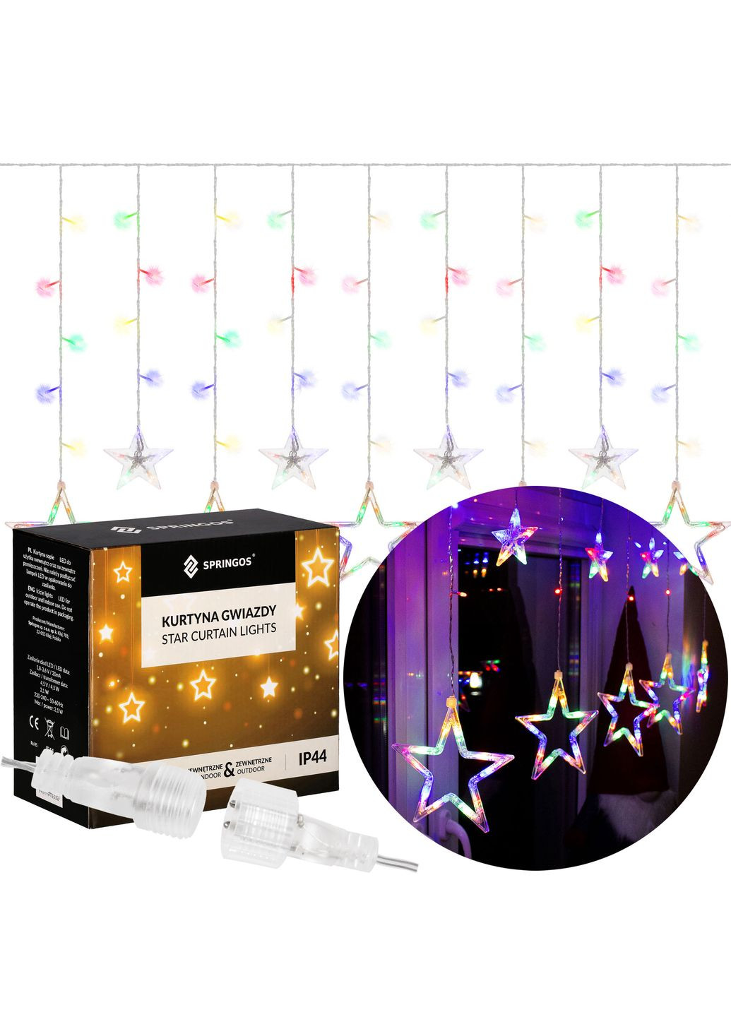 Гирлянда бахрома уличная (наружная) 2 м 138 LED Mix Springos CL4017 (323163740)