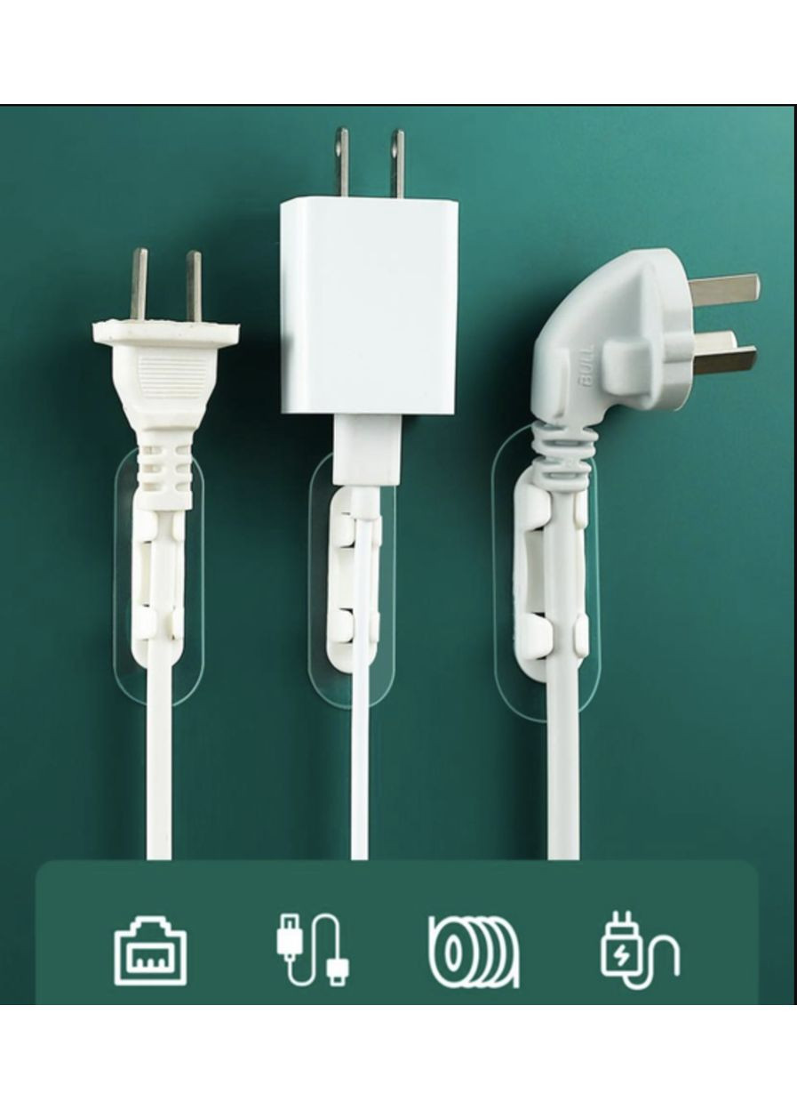 Тримач фіксатор кабелю стяжка для дроту органайзер кабель менеджмент 20 шт L Білий REO (358934979)