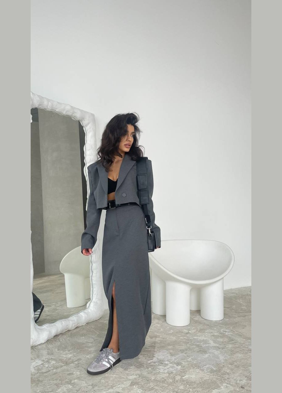 Костюм🤍(кроп жакет+спідниця) No Brand (301024122)