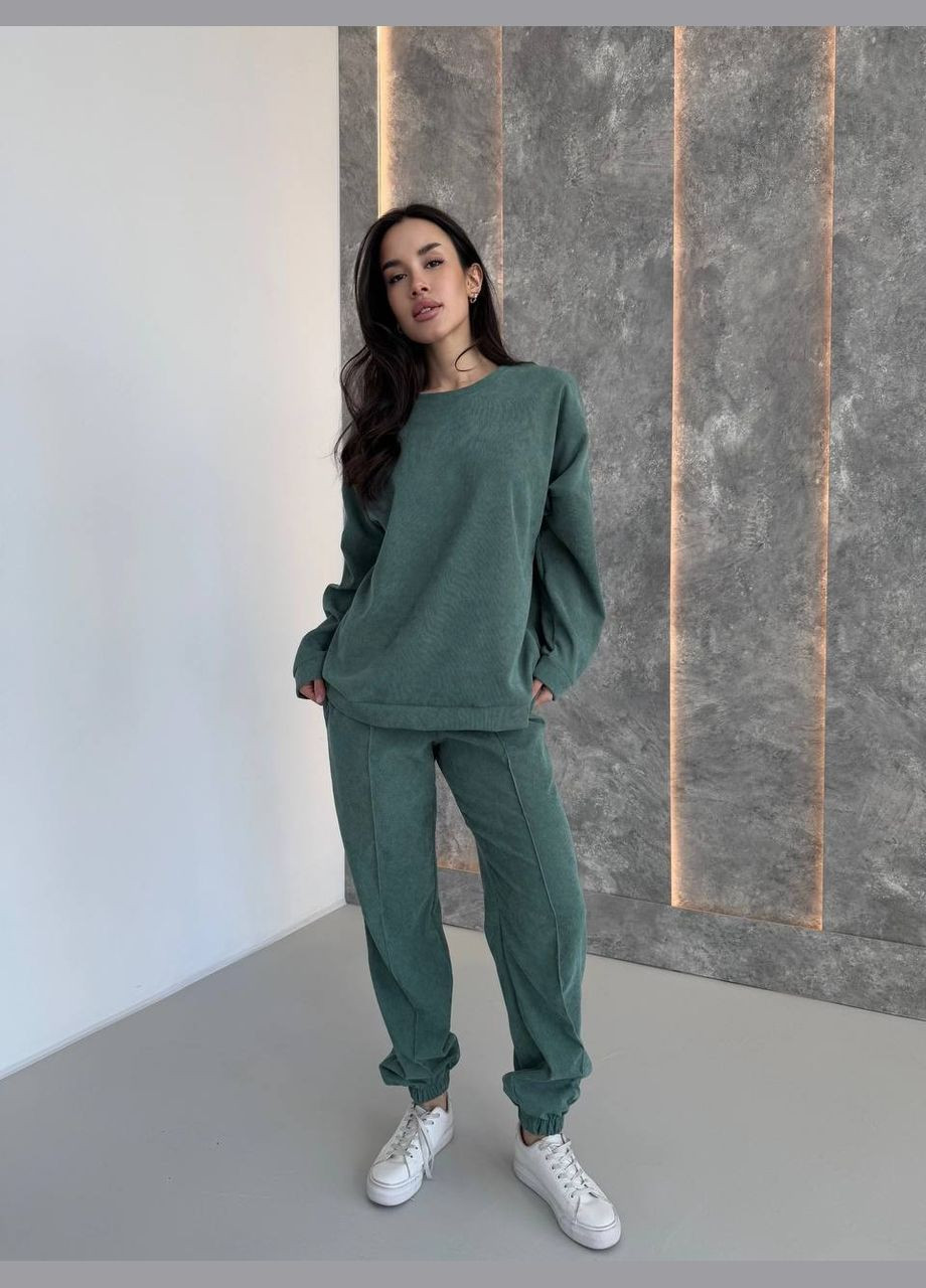 Женский вельветовый костюм оверсайз кофта и джогеры MonCher (334676437)