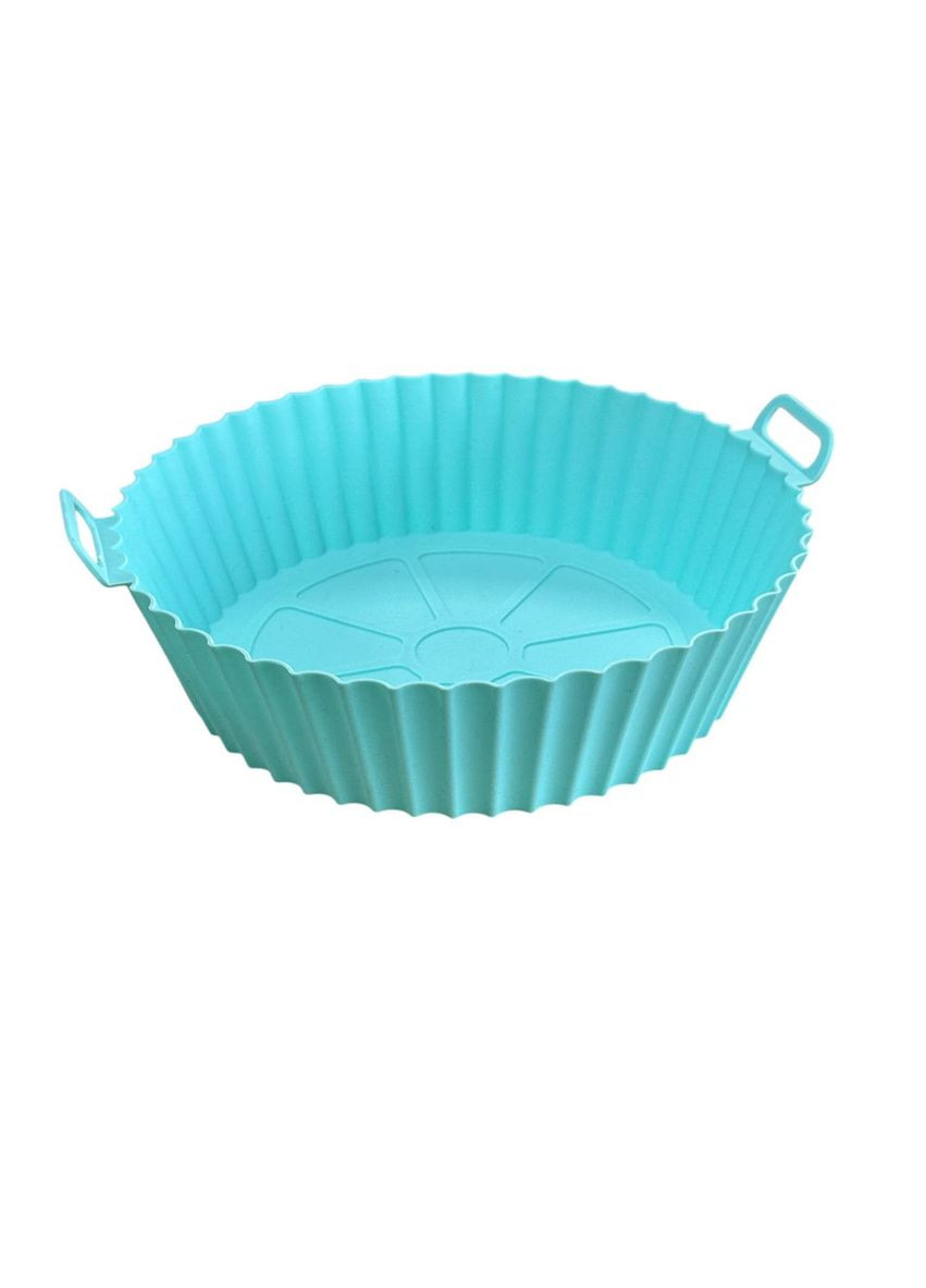Форма в аерогриль кругла силіконова 19137 22х22х6 см бірюзова No Brand (364499040)