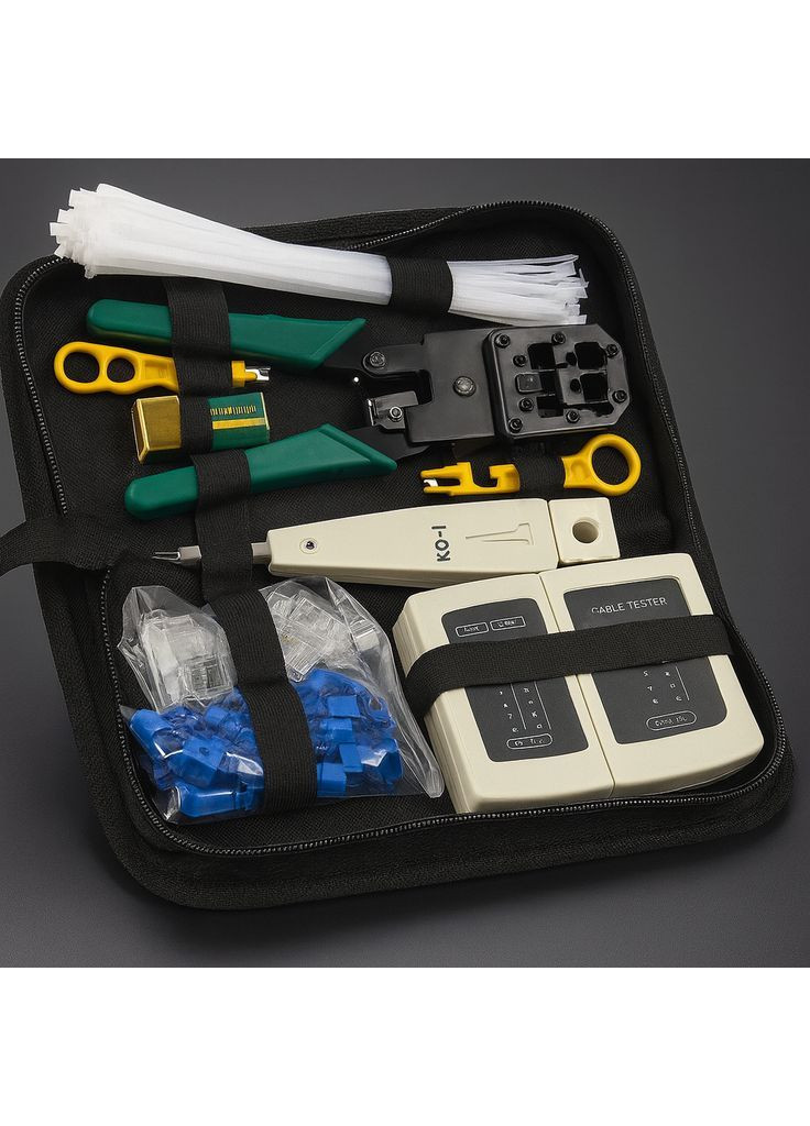 Комплект інструментів для монтажу та діагностики мережевих кабелів No Brand Perfect (370140254)