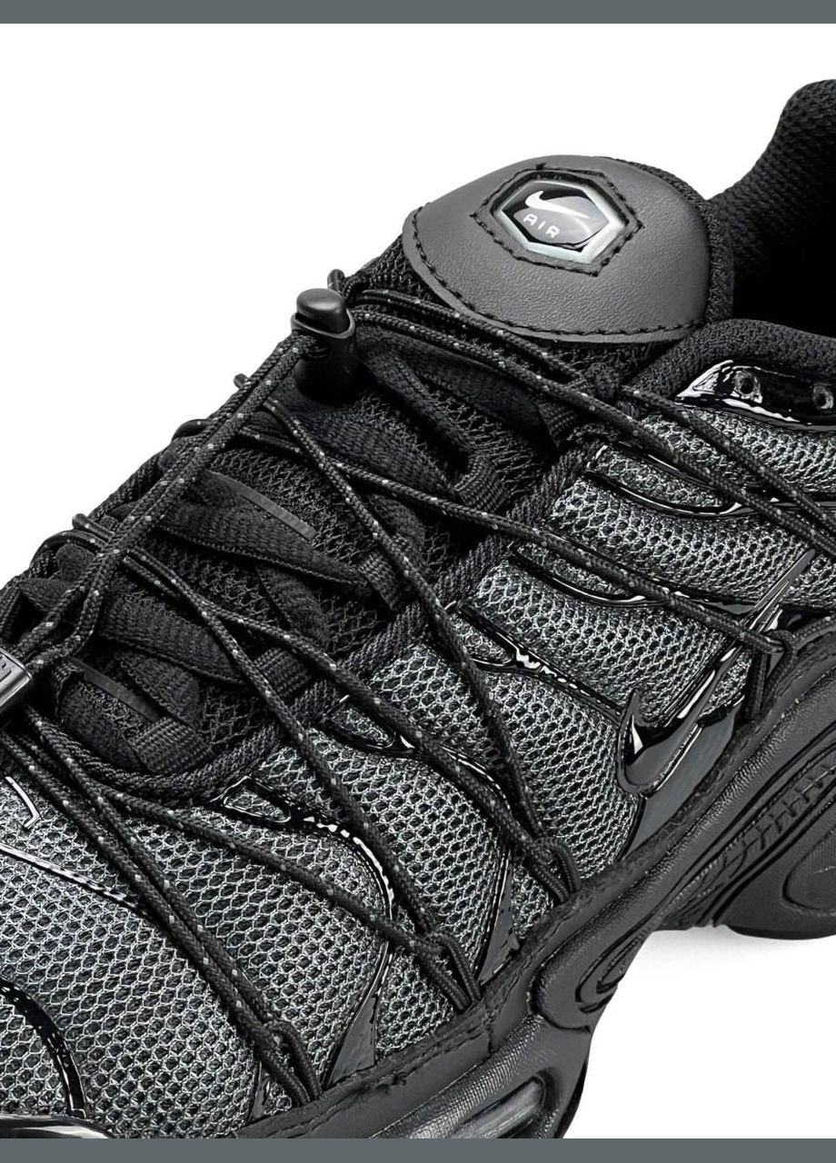 Темно-серые демисезонные кроссовки мужские nike No Brand Air Max Plus TN Lace Toggle Dark Grey Black