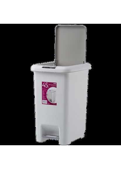 Відро для сміття MVM з кришкою і педаллю BIN-01 45 л Сіре (BIN-01 45L GRAY) МВМ (365280760)