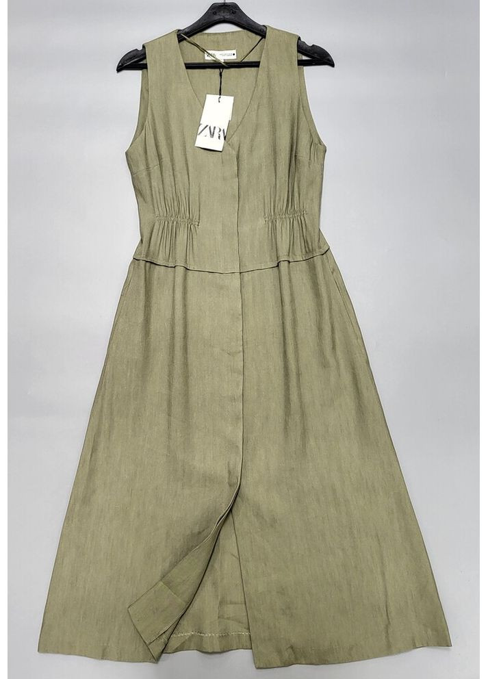 Оливковое (хаки) платье 8423/168 Zara