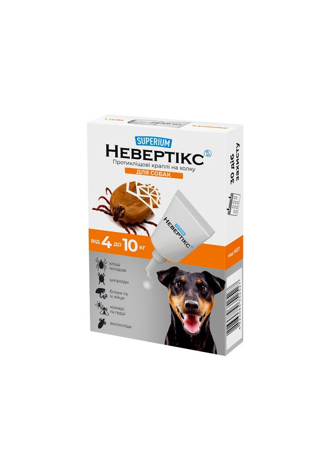 СУПЕРИУМ Невертикс, противоклещевые капли на холке для собак, Superium (322002239)