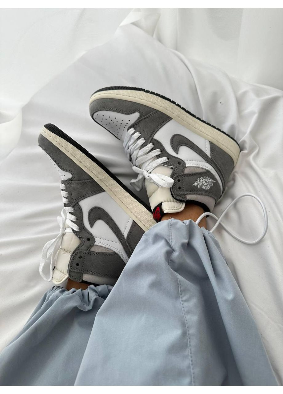 Білі Осінні кросівки чоловічі nike air jordan 1 high washed heritage найк аір джордан No Brand